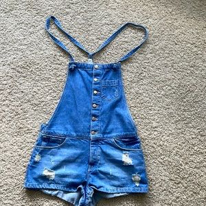 Zara | TRF Denim Overall Shorts